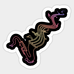 Black Light Saxophone Sticker